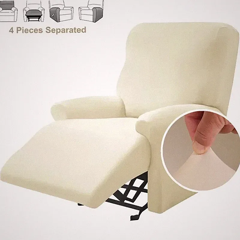 4PCS Recliner Sofa Cover Stretch Elastic Non Slip Armchair Slipcover Protector