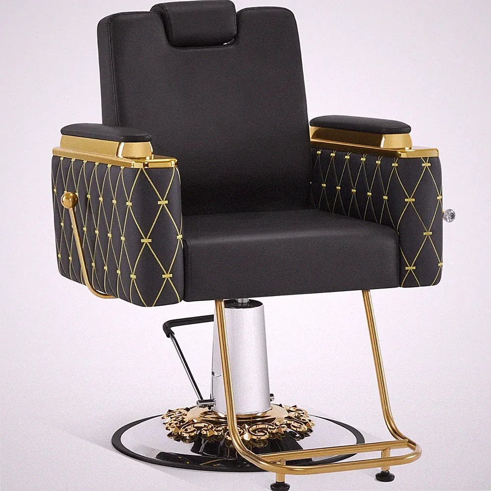 BarberPub Barber Chair with Headrest, Reclining Salon Chair for Hair Stylist8623