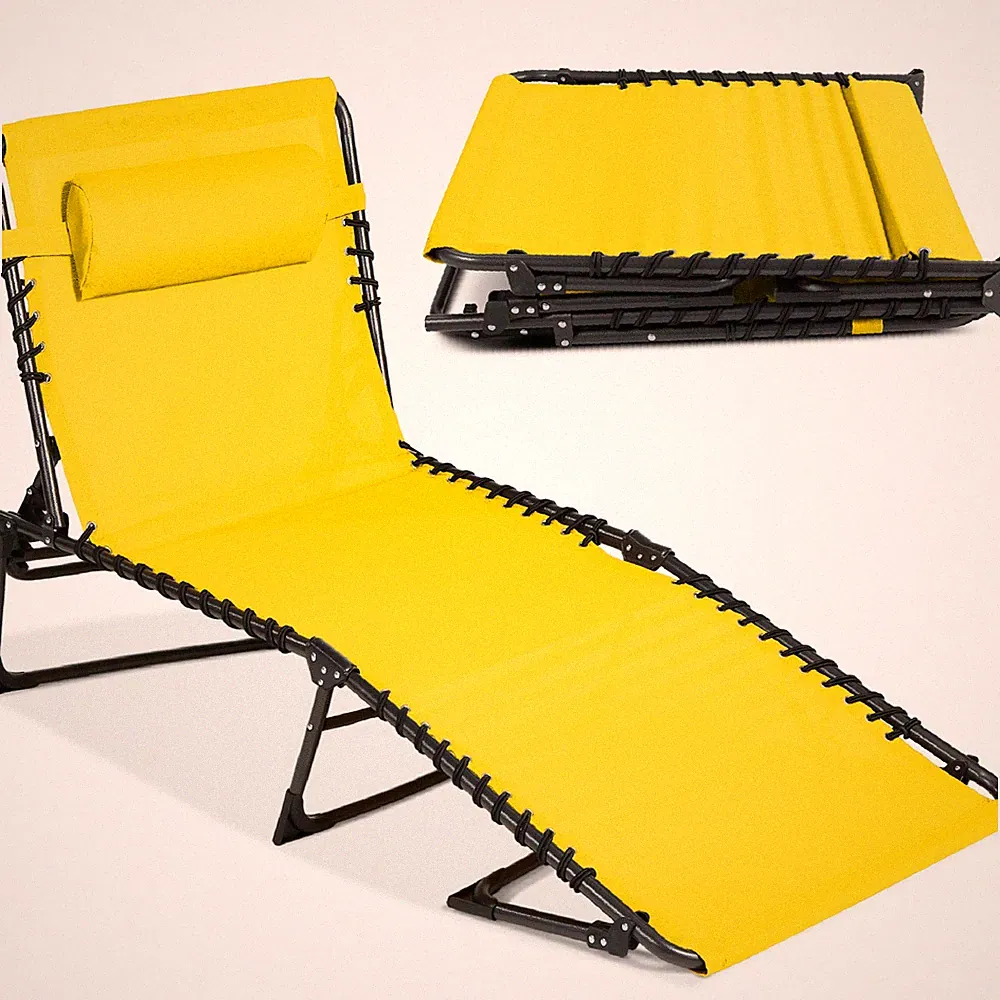 Best Choice Products Portable Patio Chaise Lounge Chair Outdoor Recliner Pillow