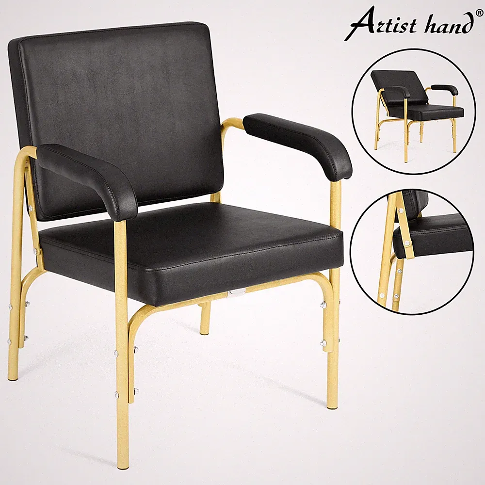Black+Gold Recliner Barber Chair Shampoo Styling Hair Salon Spa Beauty Equipment
