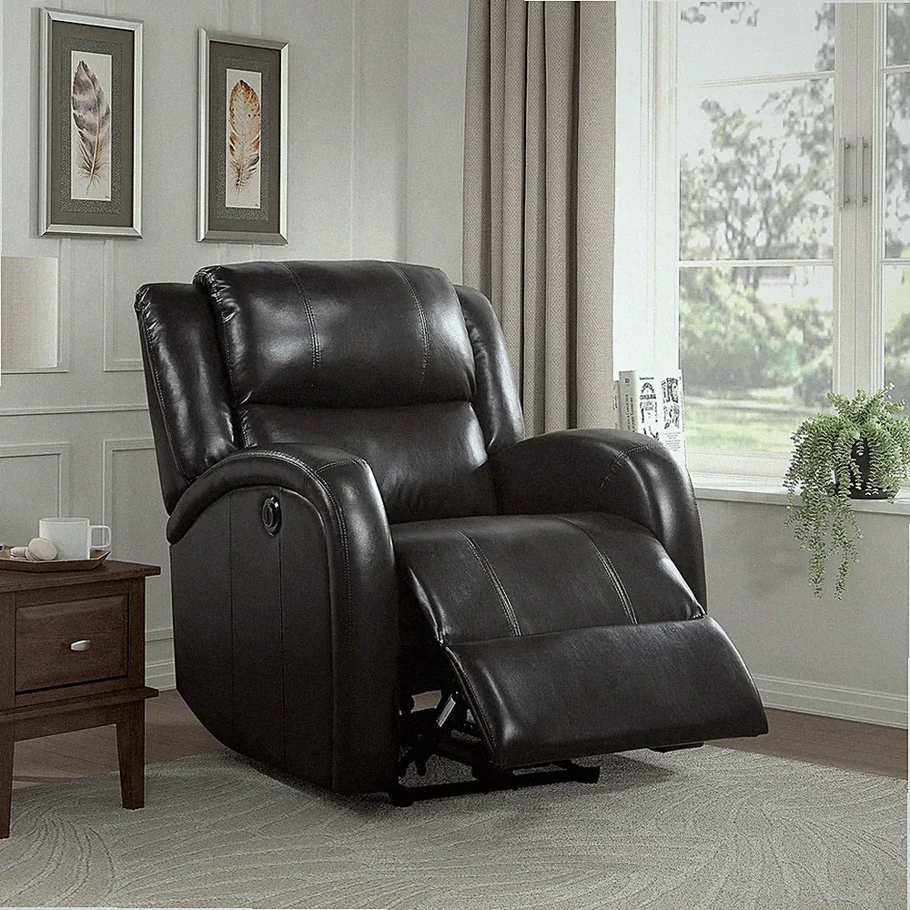 Brown Raven Faux Leather Wall-Hugger Power Recliner for Ultimate Comfort