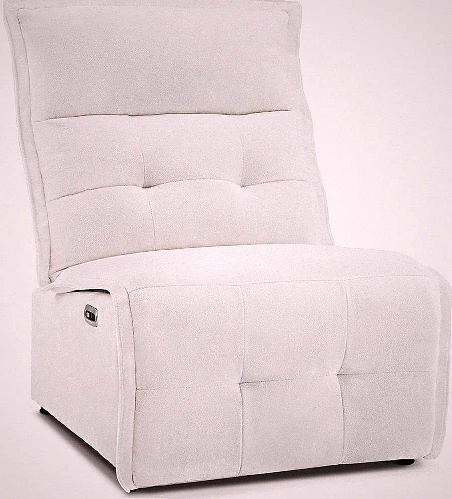 Cream White Wall Hugger Power Recliner Chair with USB Ports, Extra Wide Seat