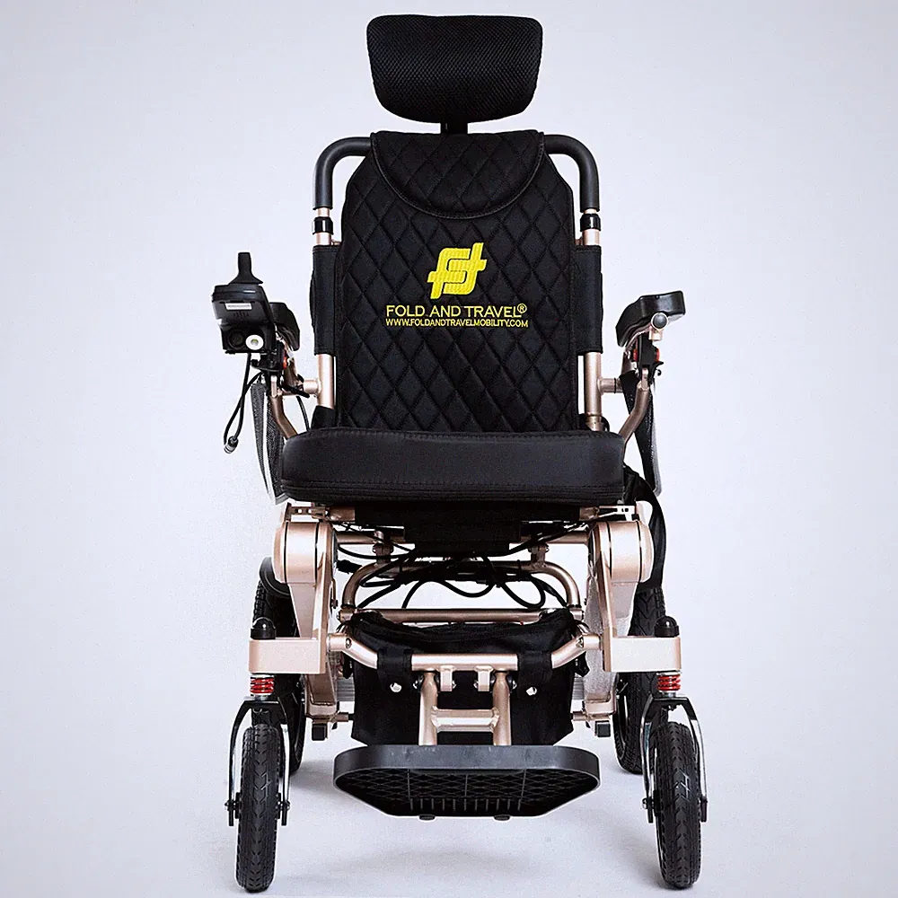 Fold And Travel Mobility Reclining Foldable Electric Wheelchair