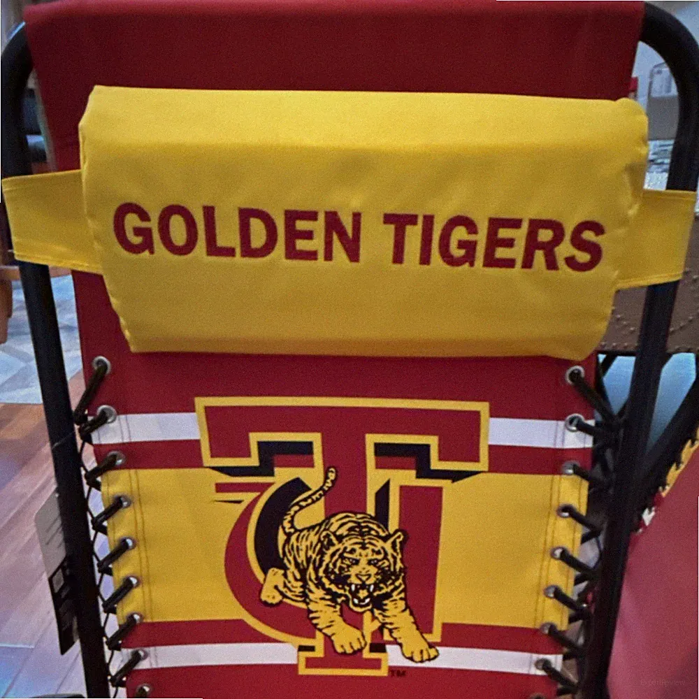 Logo Brands Golden Tigers Zero Gravity Reclining Patio Chair Red Armrest Outdoor