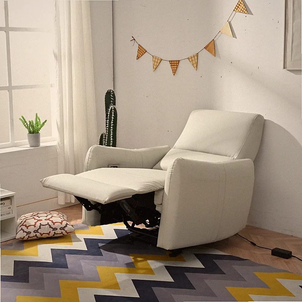 Power Recliner Chair - Wall Hugger Recliner, Electric, PU Leather, USB/Type-C