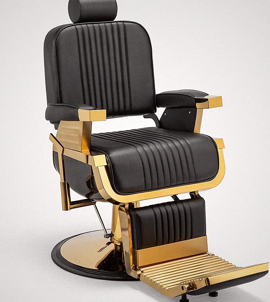 Professional 360° Swivel Reclining Barber Chair with Hydraulic Height Adjustment