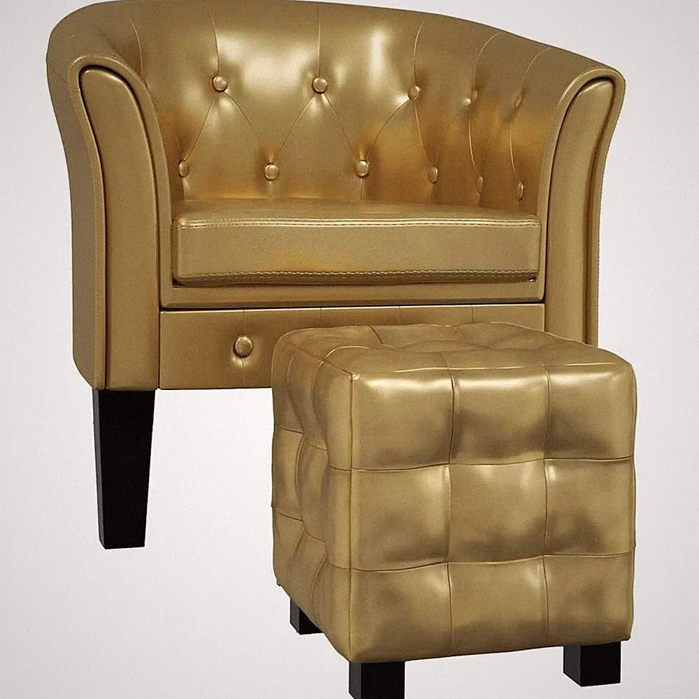 Tub Chair with Footstool Faux Leather Lounge Arm Chair Multi Colors vidaXL