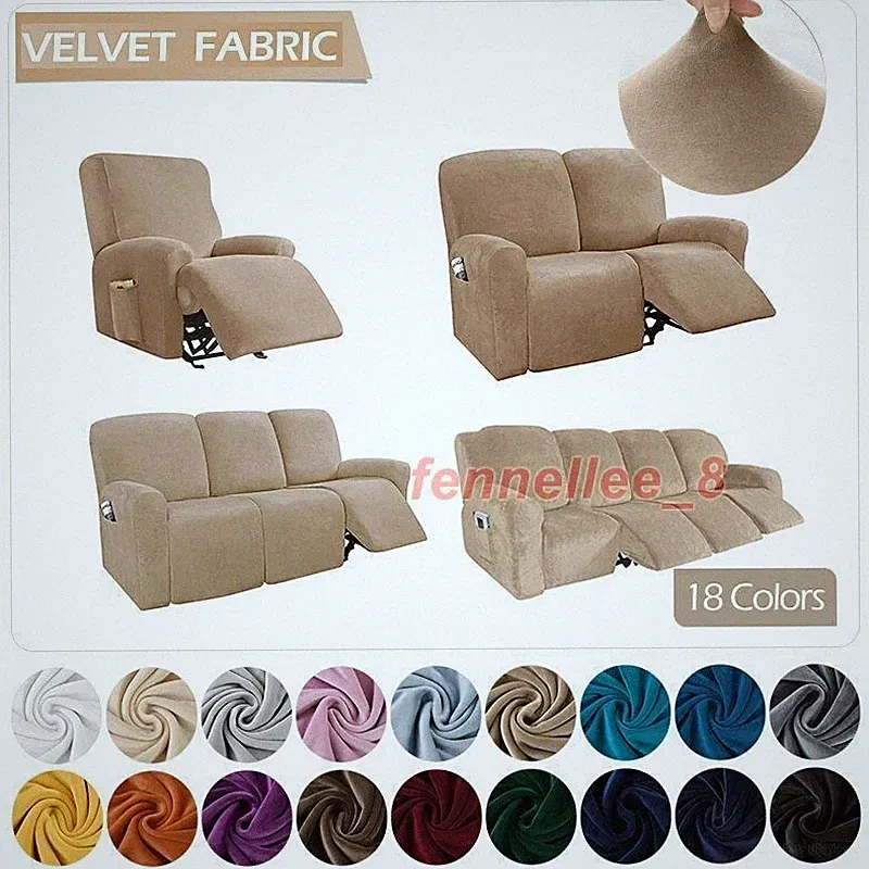 Velvet Recliner Sofa Cover Stretch Reclining Couch Slipcovers for Living Room