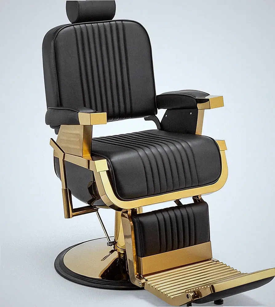Vintage Barber Chair Hydraulic Reclining Salon Chair with 360° Swivel & Headrest
